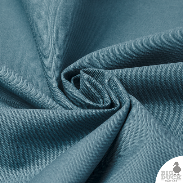 10oz Smoke Blue cotton canvas fabric — soft blue preshrunk duck cloth for bags and home décor projects